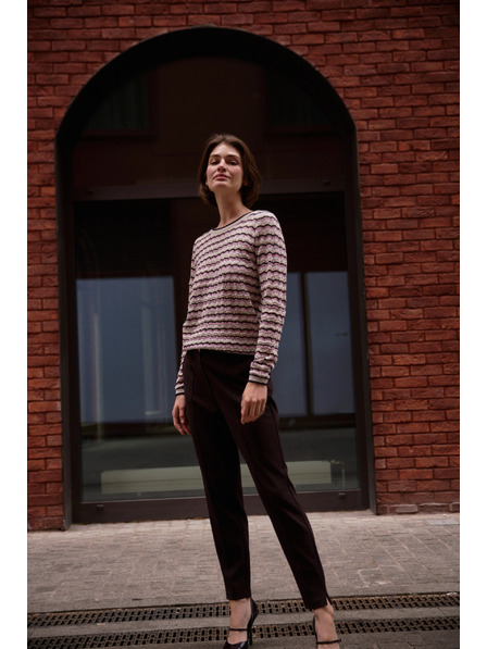 Moodo Бежов пуловер с райета Moodo