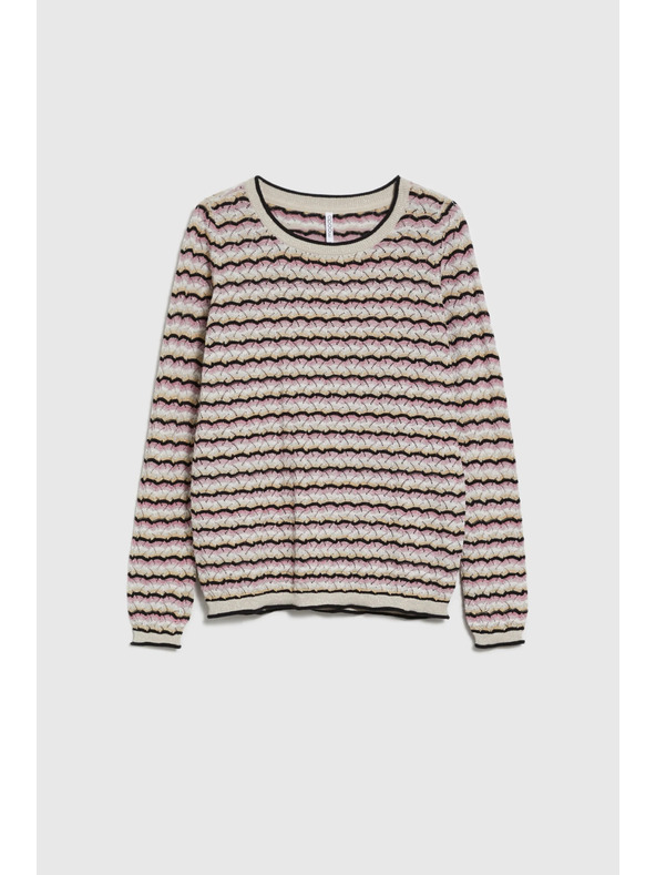 Moodo Бежов пуловер с райета Moodo