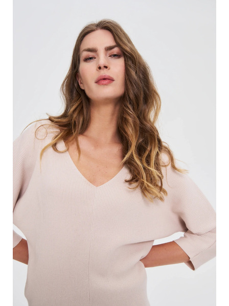 Moodo Пуловер с 3/4 ръкави в бежово Moodo