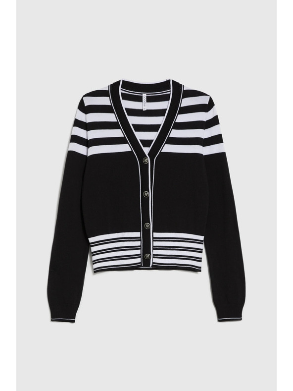 Moodo Пуловер с декоративни копчета в черно Moodo