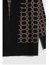 Moodo Черен кардиган с геометричен десен Moodo