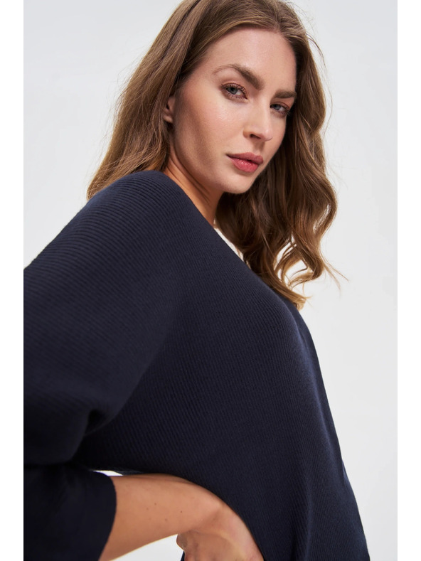 Moodo Пуловер с 3/4 ръкави в тъмно синьо Moodo