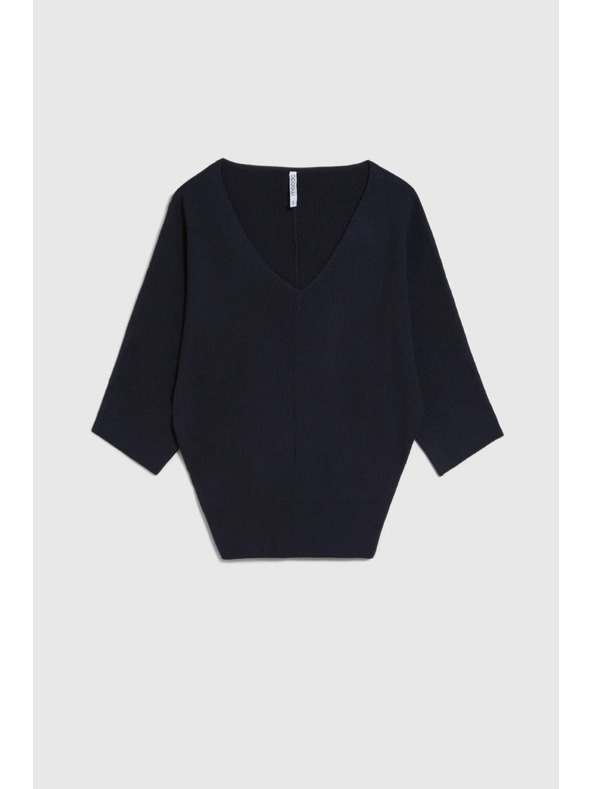 Moodo Пуловер с 3/4 ръкави в тъмно синьо Moodo