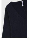 Moodo Пуловер с 3/4 ръкави в тъмно синьо Moodo