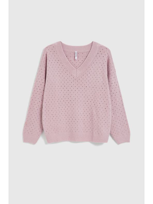 Moodo Светлосин розов пуловер Moodo