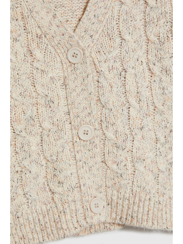 Moodo Бежов кардиган с декоративно плетено бие Moodo