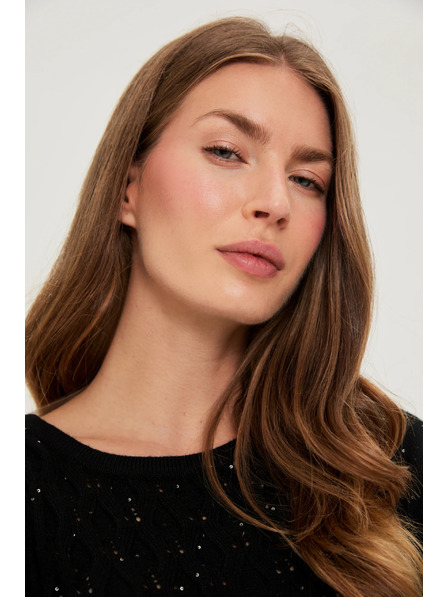 Moodo Пуловер с пайети в черно Moodo