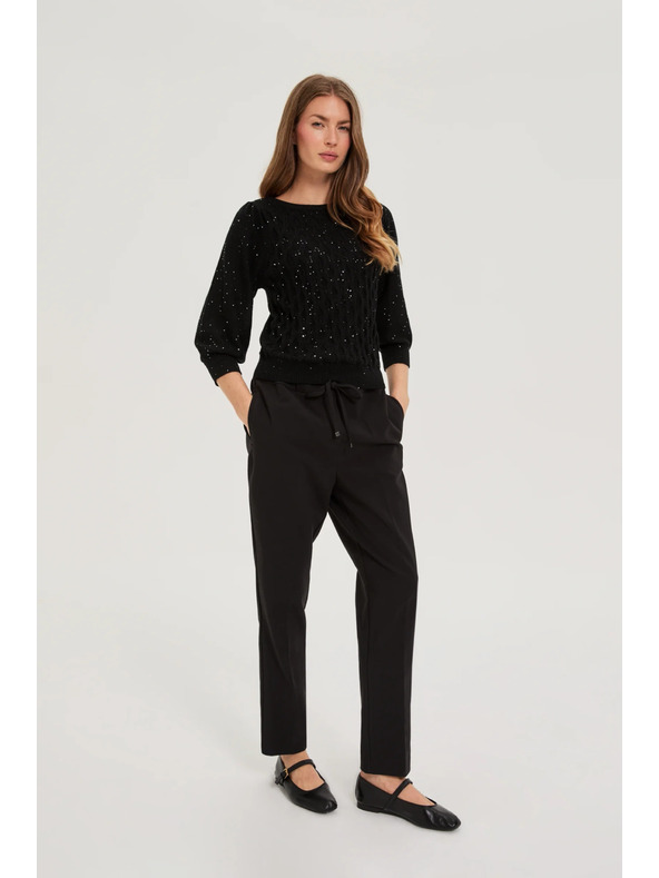 Moodo Пуловер с пайети в черно Moodo