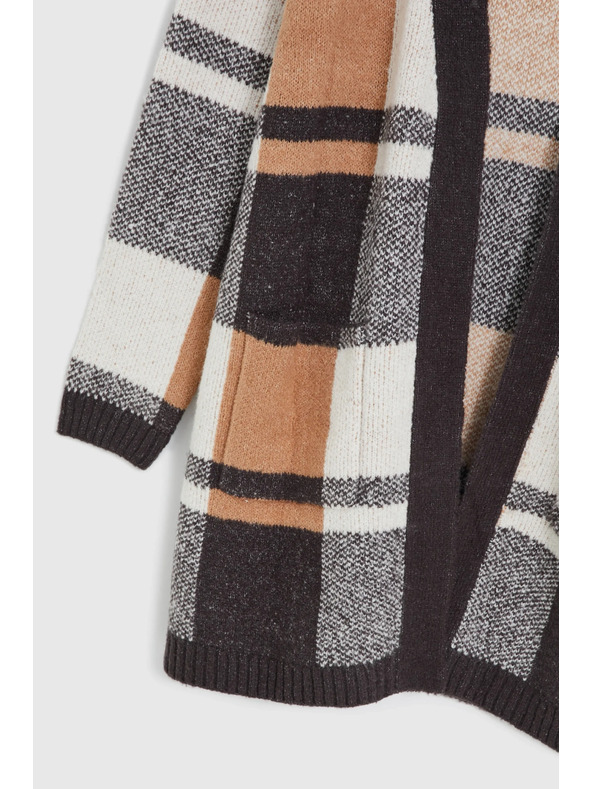 Moodo Бежов карир кардиган Moodo