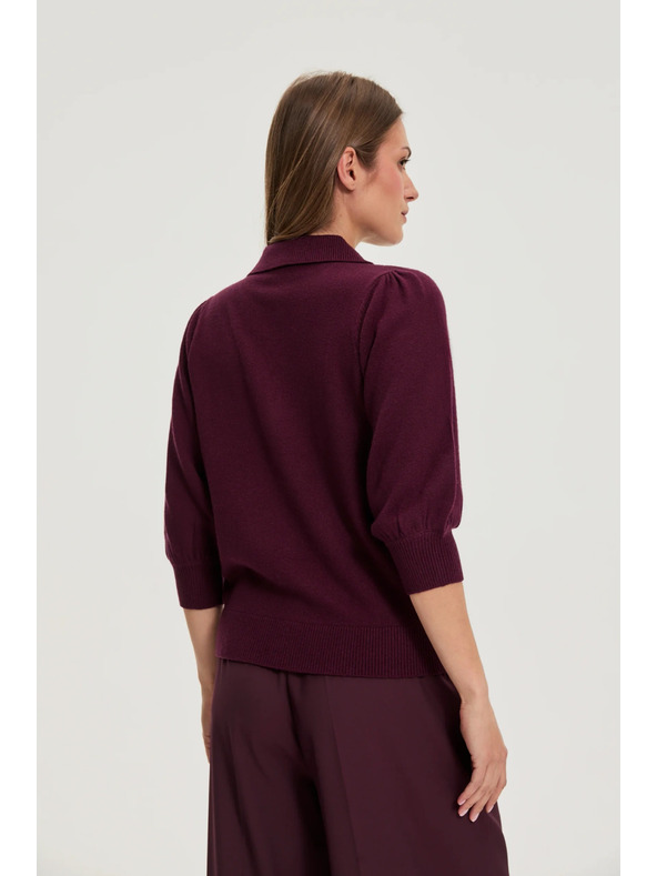 Moodo Пуловер с яка в бордо Moodo