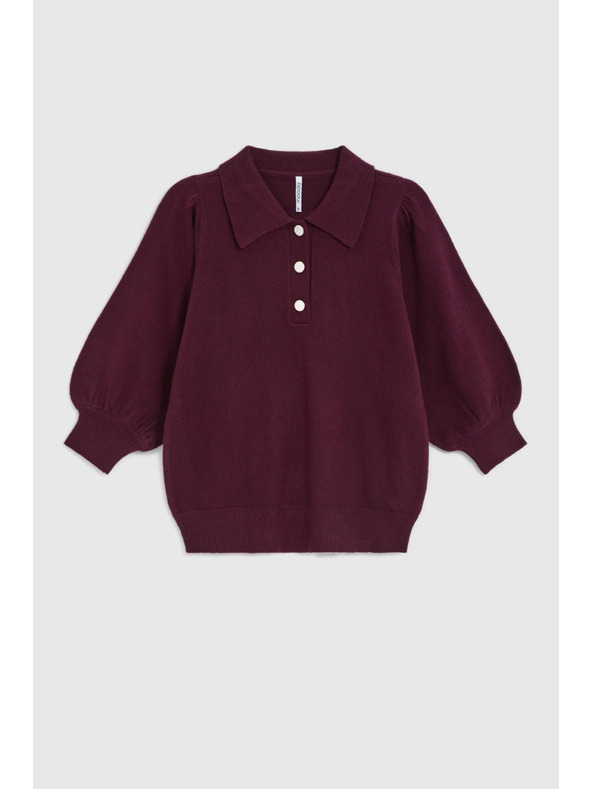 Moodo Пуловер с яка в бордо Moodo