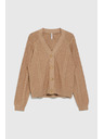 Moodo Плетен бежов кардиган Moodo