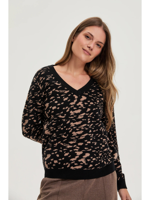 Moodo Суитшърт с прост модел черен Moodo