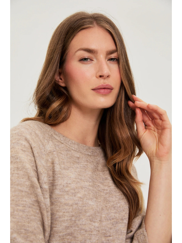 Moodo Суитшърт с къси ръкави бежов Moodo