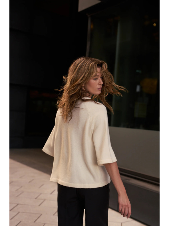 Moodo Бежов суитшърт с къси ръкави Moodo