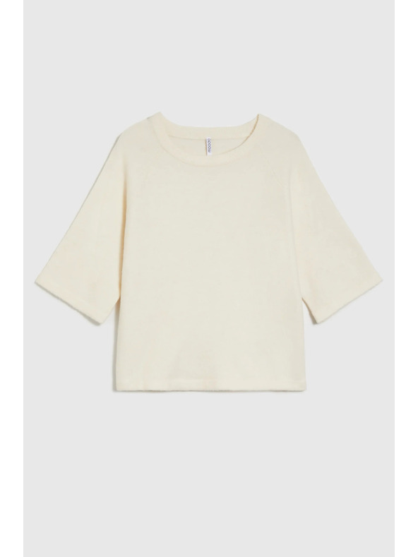 Moodo Бежов суитшърт с къси ръкави Moodo