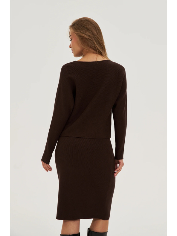 Moodo Ребрест суитшърт кафяв Moodo