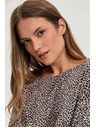 Moodo Суитшърт с леопардов принт бежов Moodo
