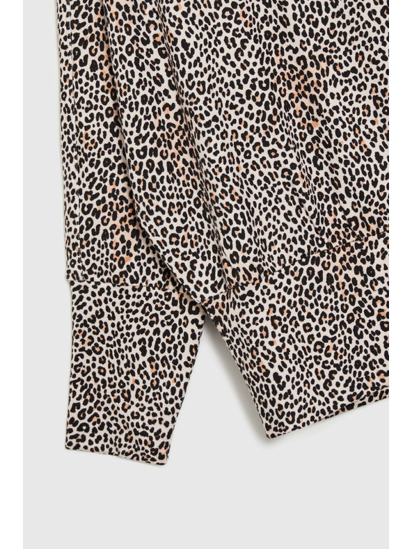 Moodo Суитшърт с леопардов принт бежов Moodo