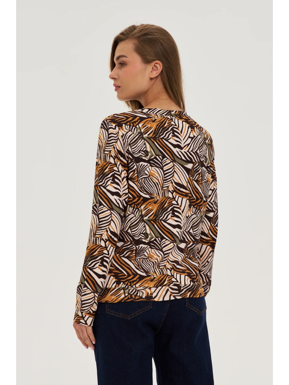 Moodo Бежов суитшърт с растителен принт Moodo