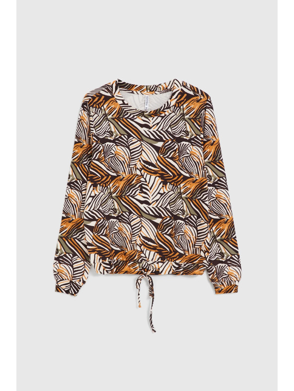 Moodo Бежов суитшърт с растителен принт Moodo