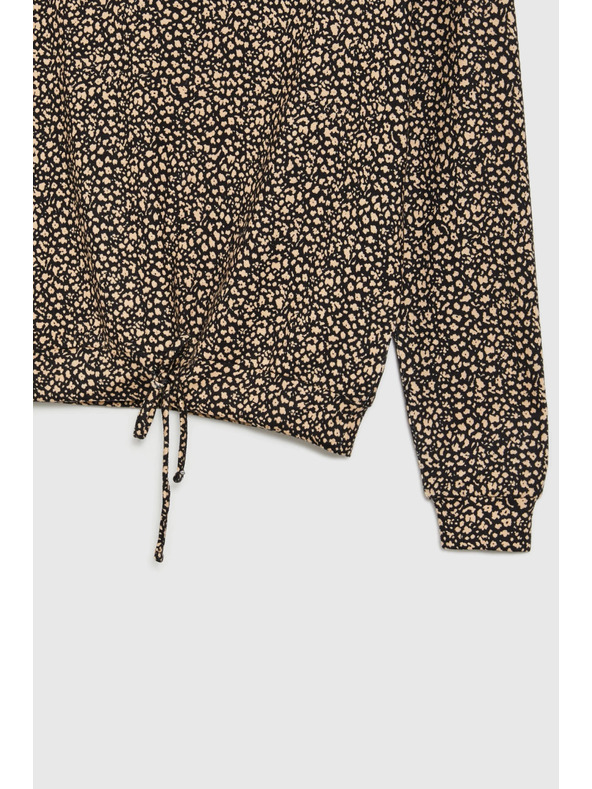 Moodo Суитшърт с фин принт бежов Moodo