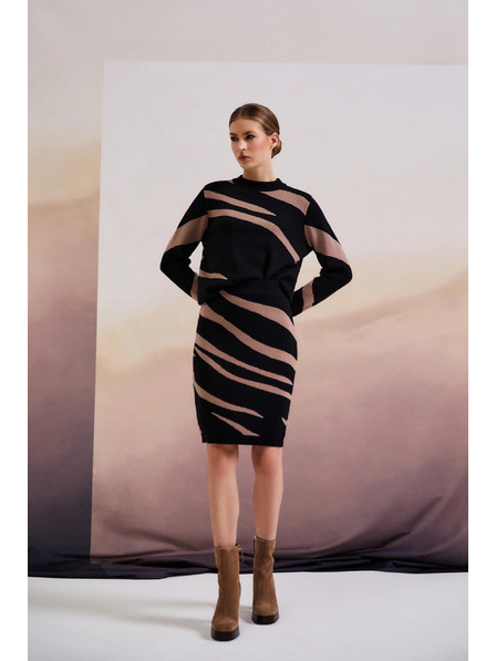 Moodo Черен суитшърт с животински принт Moodo