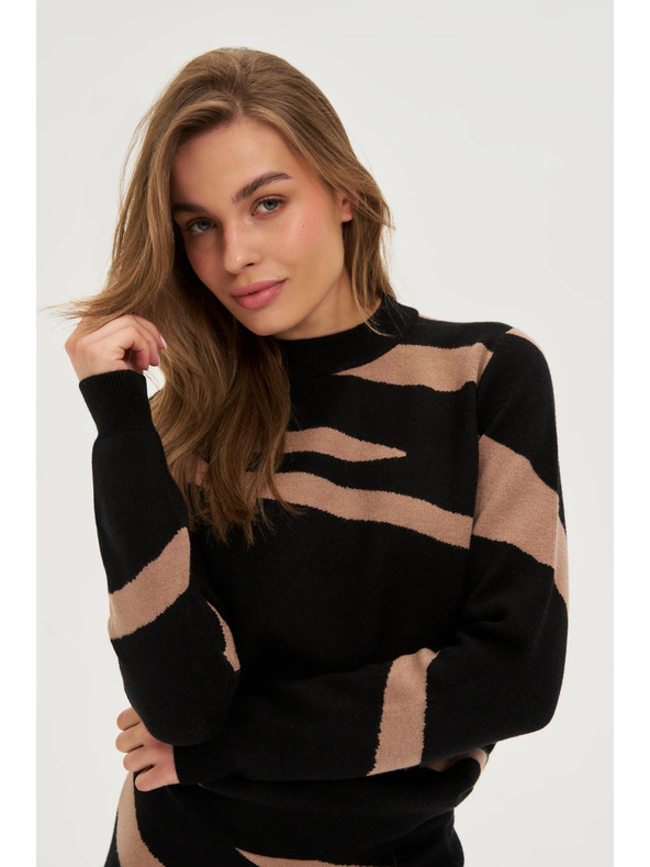 Moodo Черен суитшърт с животински принт Moodo