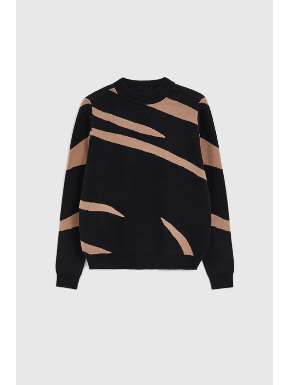 Moodo Черен суитшърт с животински принт Moodo