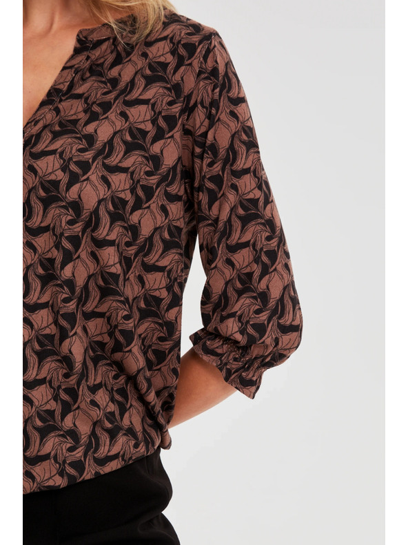 Moodo Кафяв суитшърт с къси ръкави Moodo