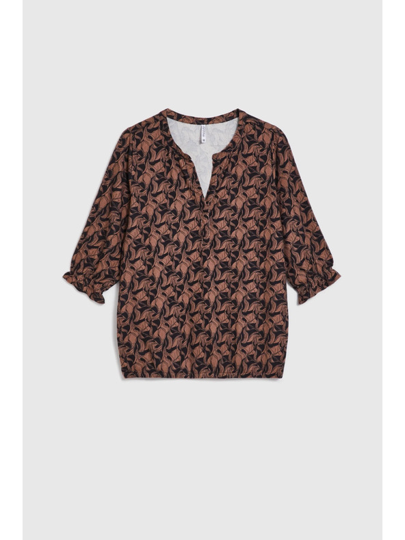 Moodo Кафяв суитшърт с къси ръкави Moodo