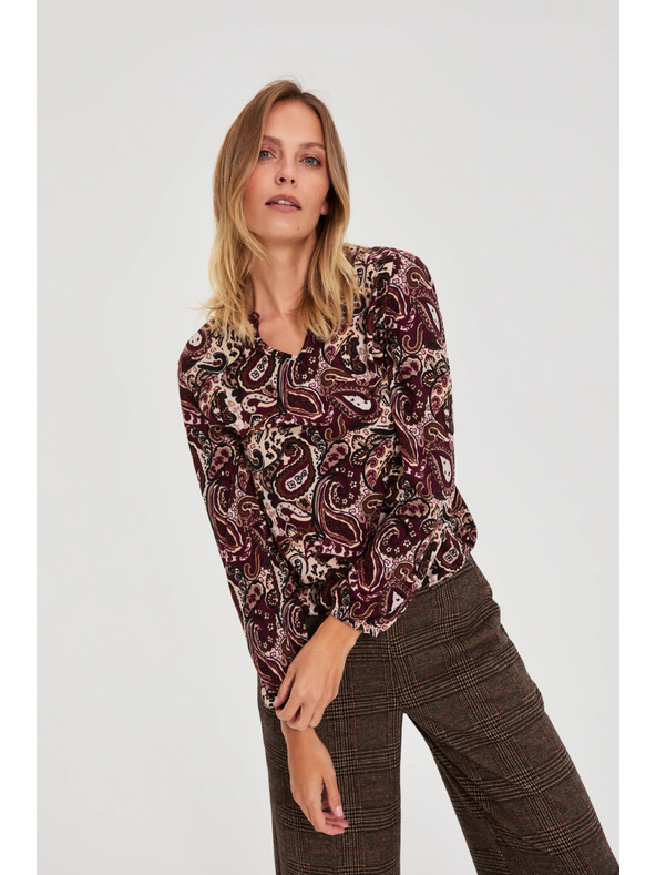 Moodo Щампован суитшърт кафяв Moodo