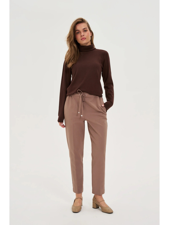 Moodo Суитшърт с висока яка кафяв Moodo