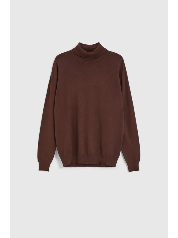 Moodo Суитшърт с висока яка кафяв Moodo