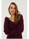 Moodo Суитшърт с V-образно деколте бордо Moodo