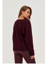 Moodo Суитшърт с V-образно деколте бордо Moodo