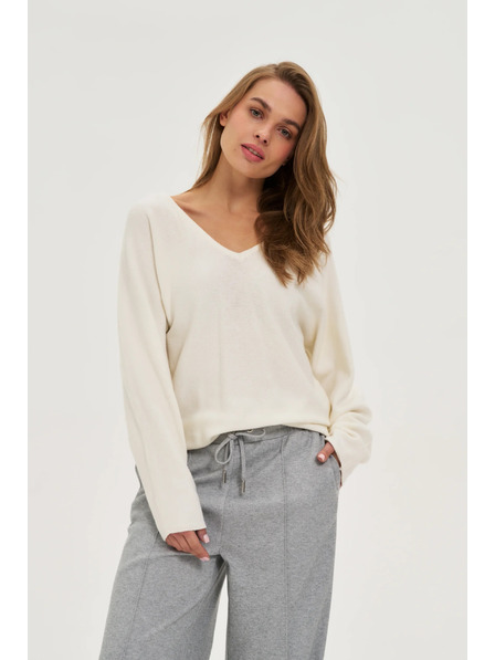 Moodo Суитшърт с V-образно деколте екрю Moodo