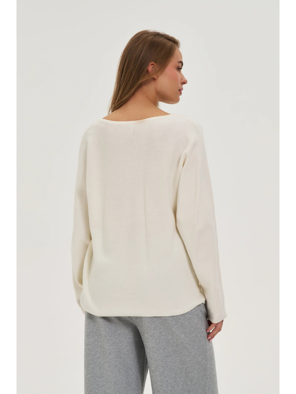 Moodo Суитшърт с V-образно деколте екрю Moodo