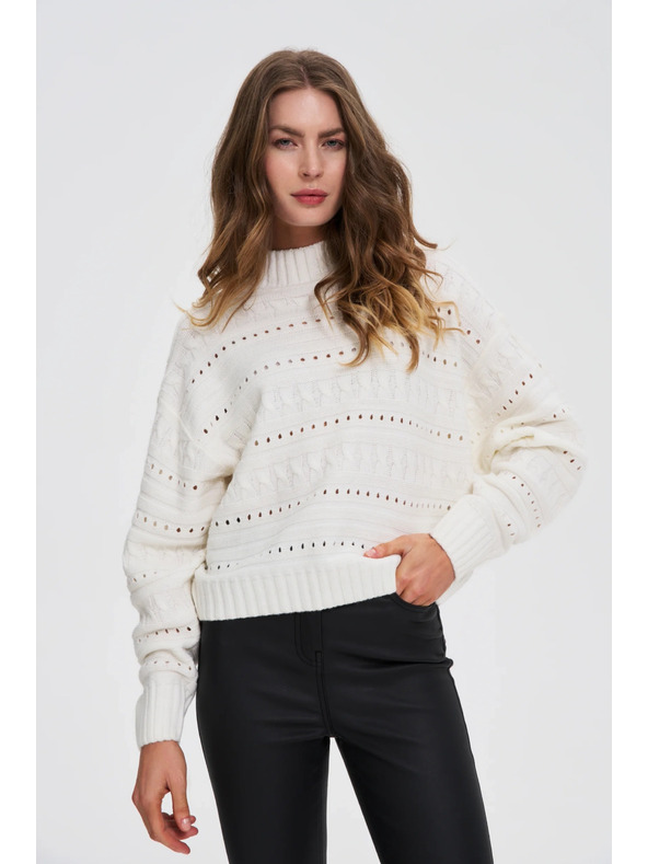 Moodo Суитшърт с висока яка бял Moodo