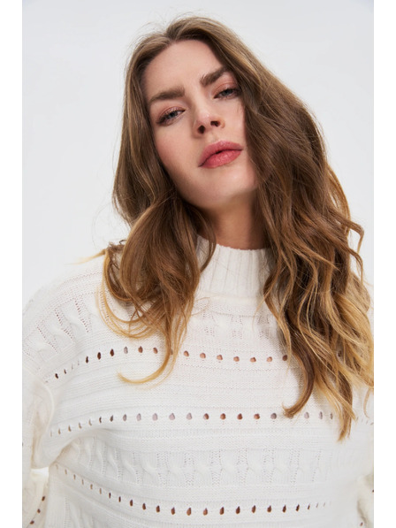 Moodo Суитшърт с висока яка бял Moodo