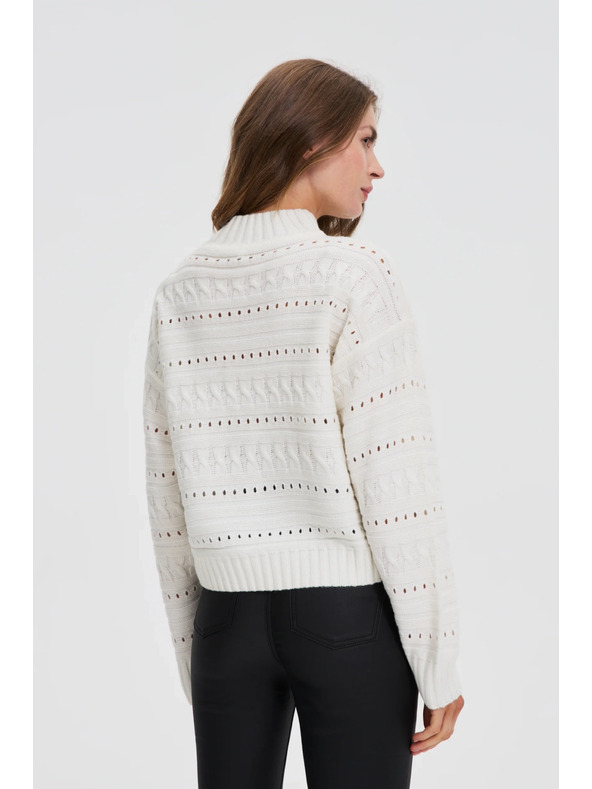 Moodo Суитшърт с висока яка бял Moodo