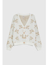 Moodo Бежов кардиган с флорален принт Moodo