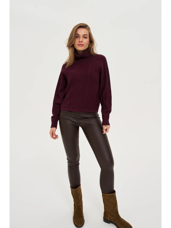 Moodo Суитшърт с висока яка бордо Moodo