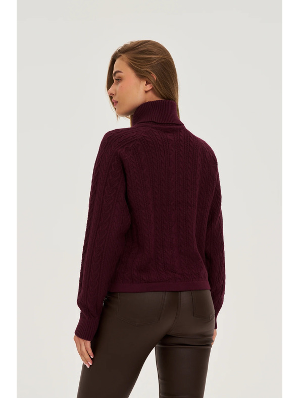 Moodo Суитшърт с висока яка бордо Moodo