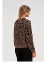 Moodo Суитшърт с леопардов принт кафяв Moodo