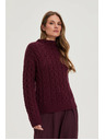 Moodo Суитшърт с орнаментен плетен детайл бордо Moodo