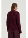 Moodo Суитшърт с орнаментен плетен детайл бордо Moodo