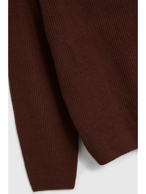 Moodo Суитшърт с прост модел кафяв Moodo