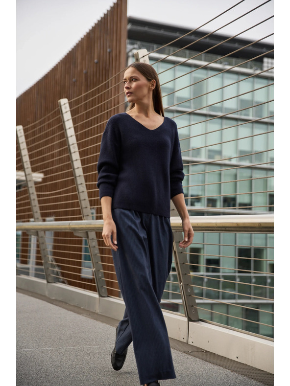 Moodo Суитшърт с прост модел тъмносин Moodo