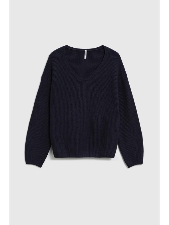 Moodo Суитшърт с прост модел тъмносин Moodo